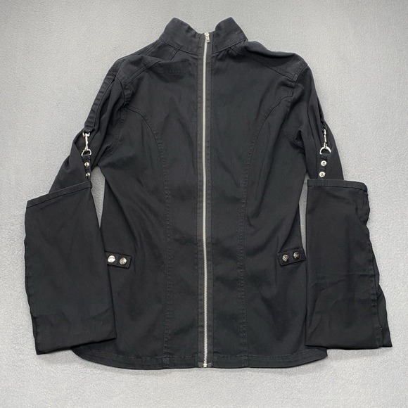 TRIPP NYC Gothic Bondage Padlock Zip Up Jacket Black Y2K Men's Size L - Picture 5 of 16